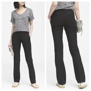 Banana Republic Women's Logan Trouser Fit Bi-Stretch Pant Black Size 6